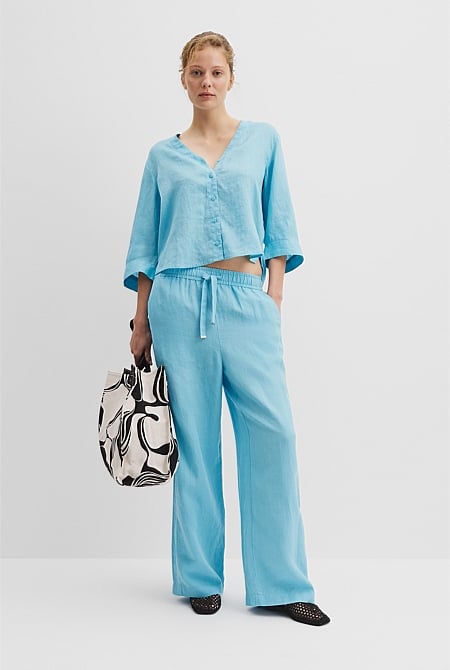 Organically Grown Cotton Crop Sleeve Linen Shirt