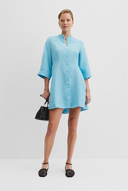 Organically Grown Linen Shirt Mini Dress