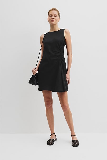 Organically Grown Linen Ruched Mini Dress