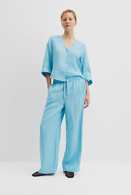 Tie Detail Linen Pant