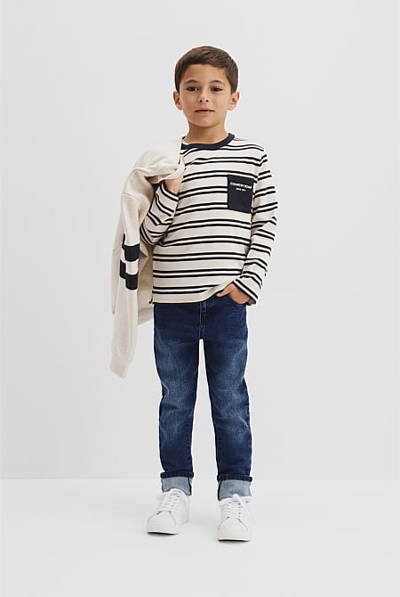 Organically Grown Cotton Long Sleeve Pocket T-Shirt