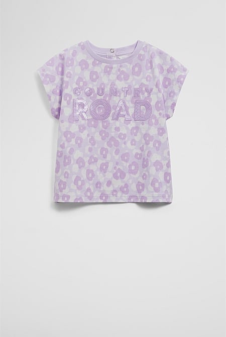 Organically Grown Cotton Sequin Logo T-Shirt