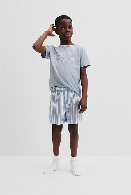 Australian Cotton Stripe Boxer Pyjama Set