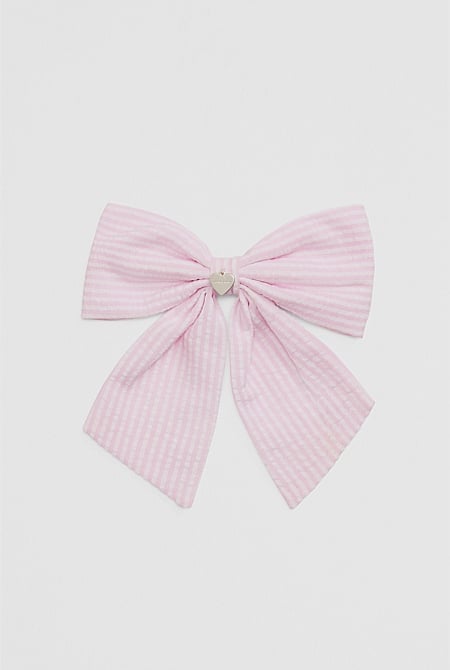 Large Stripe Bow Clip