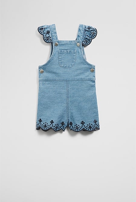 Denim Broderie Overall