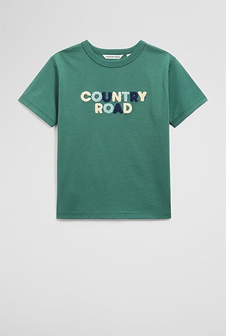 Organically Grown Cotton Boucle Logo T-Shirt