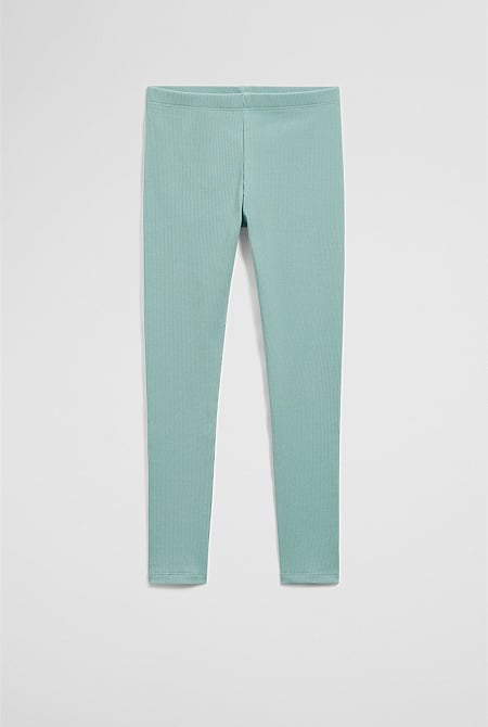 Organically Grown Cotton Blend Solid Rib Legging