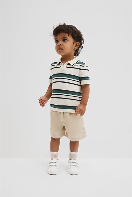 Organically Grown Cotton Stripe Knit Polo