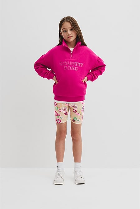 Australian Cotton Blend Sequin Half Zip Sweat