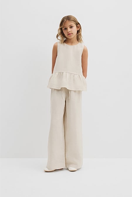 Organically Grown Linen Linen Ruffle Top