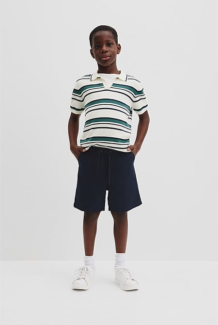 Stripe Knit Polo