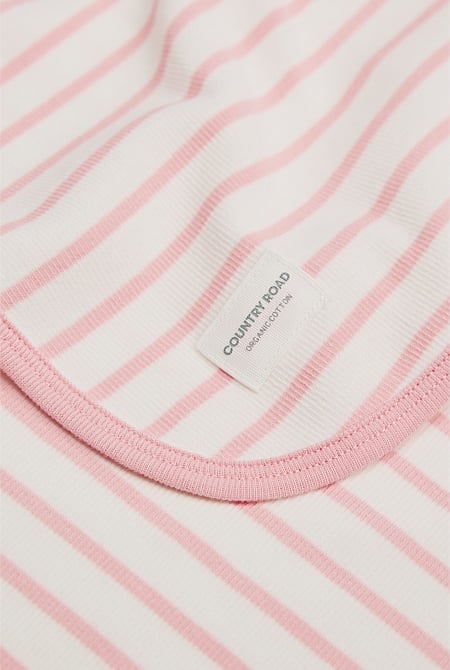 Organically Grown Cotton Stripe Rib Blanket