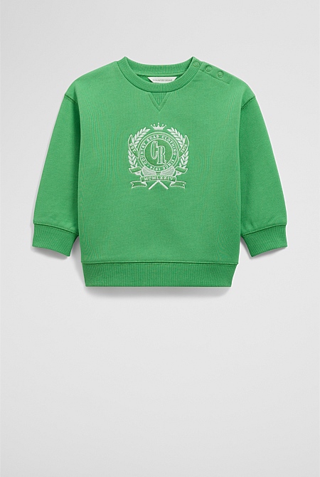 Organically Grown Cotton Varsity Boucle Oversized Sweat