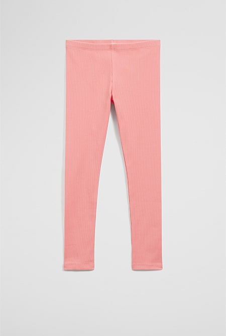Organically Grown Cotton Blend Solid Rib Legging