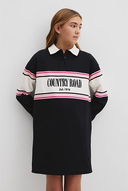 Teen Organically Grown Cotton Logo Rugby Dress