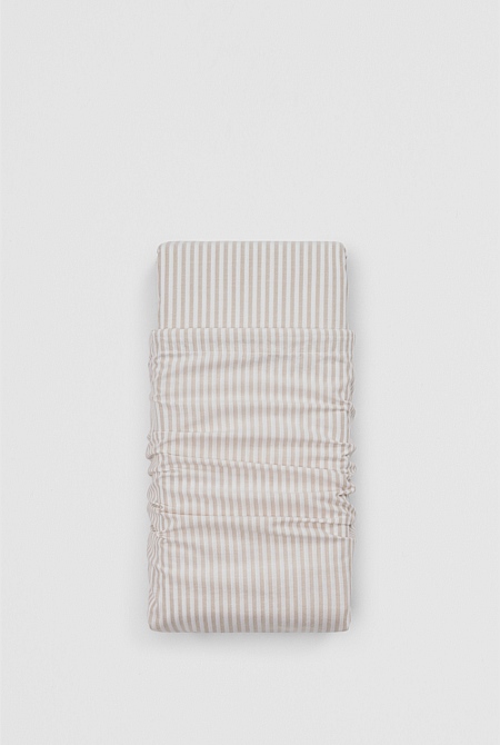 Brae Australian Cotton Stripe King Flat Sheet