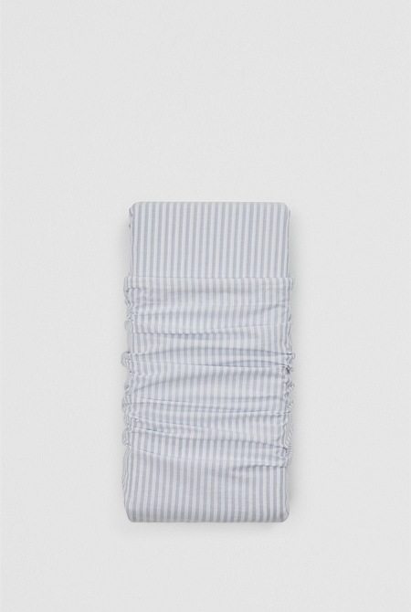 Brae Australian Cotton Stripe King Flat Sheet