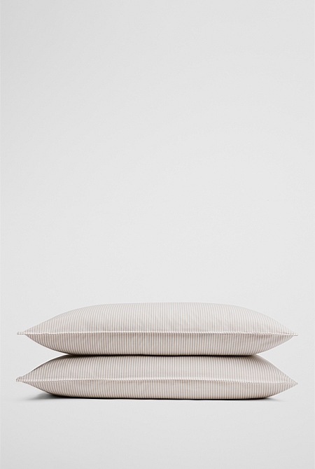 Brae Australian Cotton Stripe Standard Pillowcase Pair