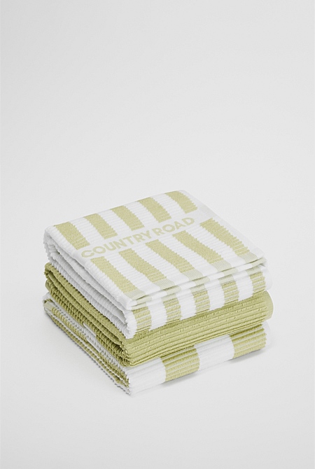 CR Stripe Verified Australian Cotton Tea Towel Pack of 3