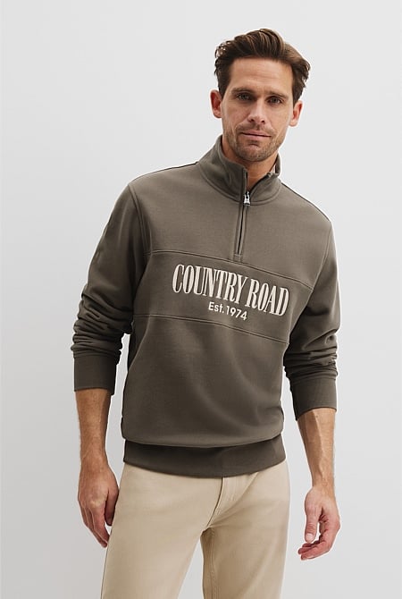 Verified Australian Cotton Half Zip Heritage Sweat