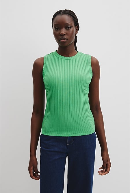 High Neck Rib Tank