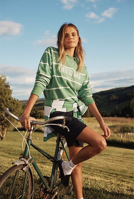 Verified Australian Cotton Stripe Heritage Sweat