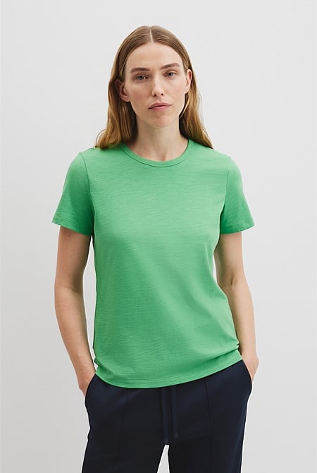 Australian Good Earth Cotton Slub Short Sleeve T-Shirt