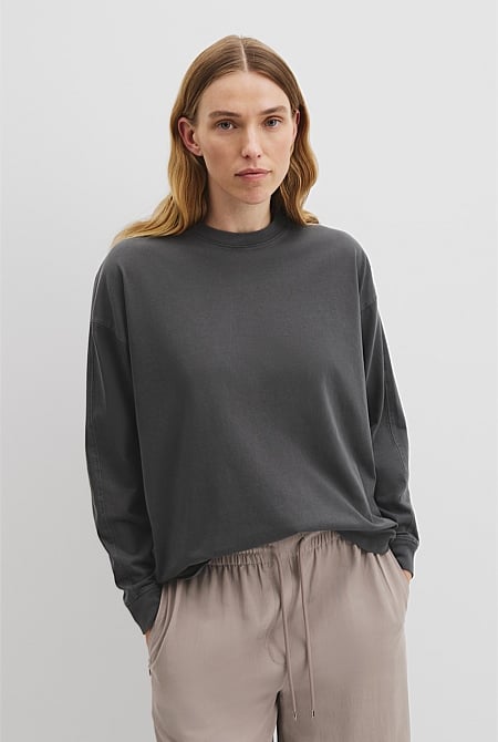 Australian Cotton Long Sleeve Relaxed T-Shirt