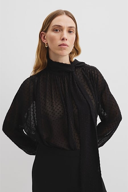 Flock Spot Blouse