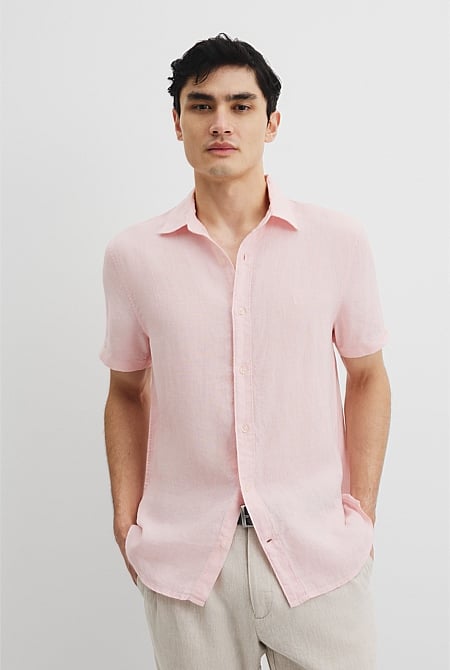 Organically Grown Linen Regular Fit Short Sleeve Shirt