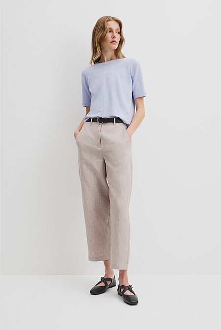 Organically Grown Linen Tapered Pant