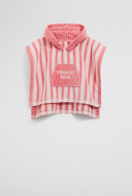 Australian Cotton Stripe Logo Poncho