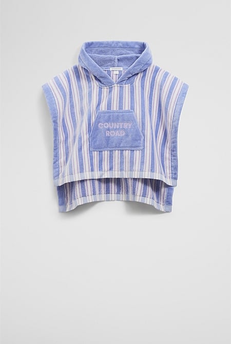 Australian Cotton Stripe Logo Poncho