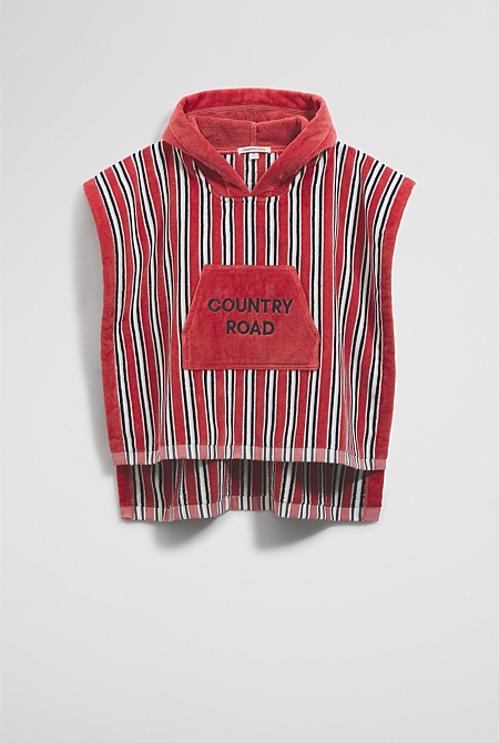 Australian Cotton Logo Stripe Poncho