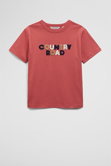 Organically Grown Cotton Boucle Logo T-Shirt