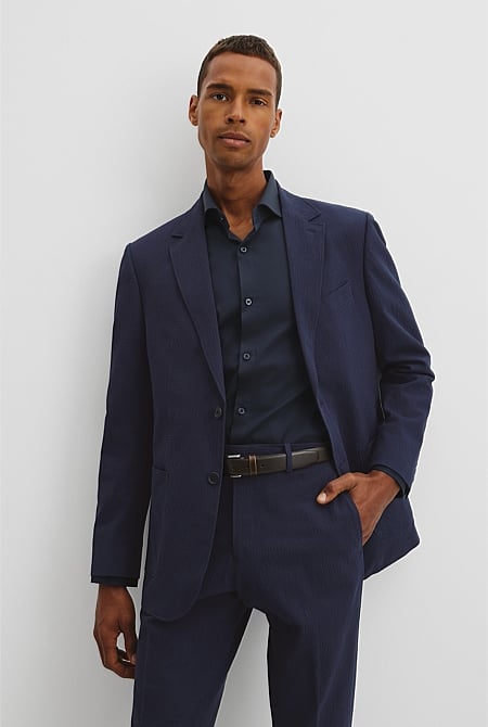 Seersucker Single Breasted Jacket