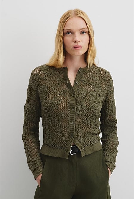 Applique Knit Cardigan