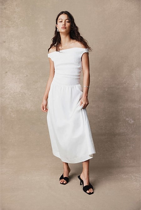 Off Shoulder Midi Dress