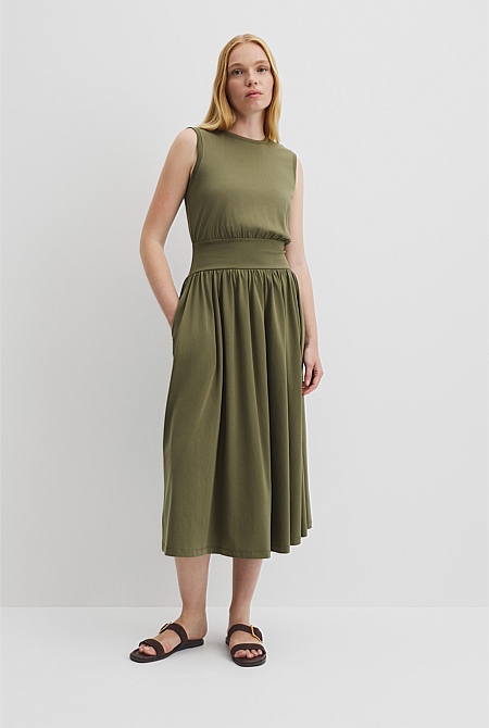 Australian Cotton Jersey Gather Dress
