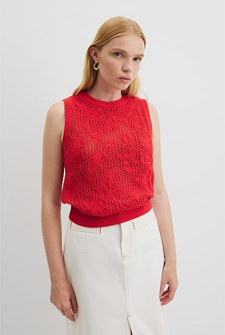 Organically Grown Cotton Applique Knit Tank