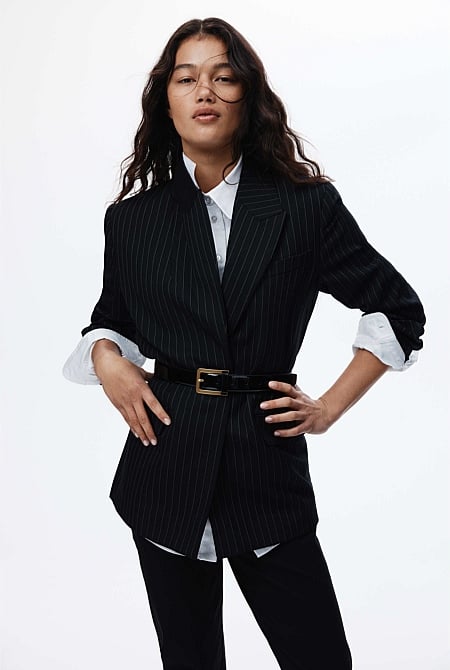 Pinstripe Blazer