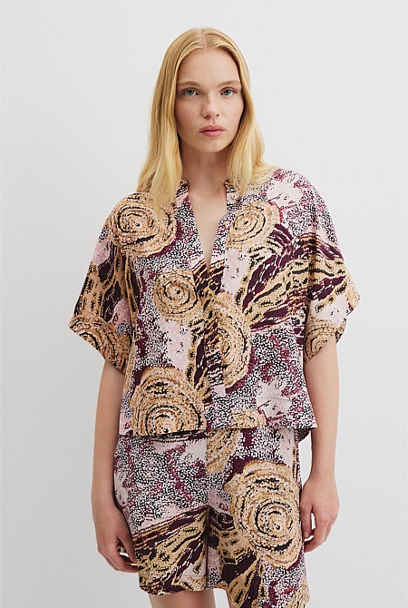 Country Road x Ngali Silk Print Shirt