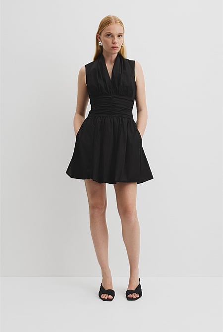 Gathered Hem Mini Dress