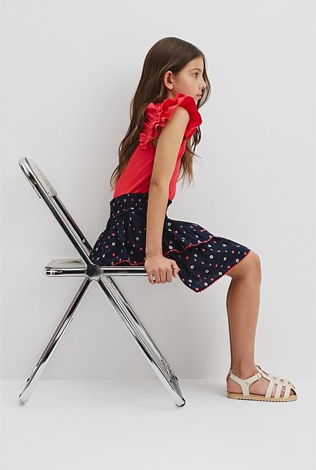 Organically Grown Cotton Tiered Ruffle Skirt