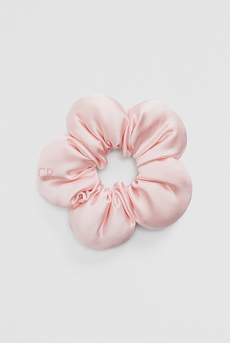 Satin Flower Scrunchie