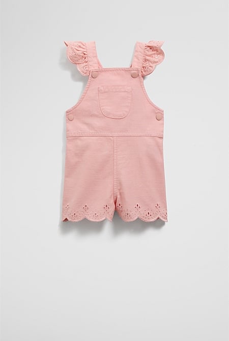 Organically Grown Denim Broderie Overall