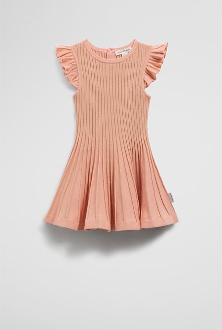 Organically Grown Cotton Blend Metallic Knit Dress