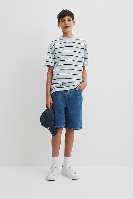 Teen Australian Cotton Relaxed Stripe T-Shirt