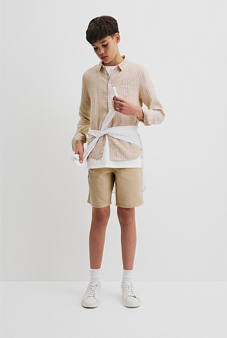Teen Organically Grown Linen Long Sleeve Shirt