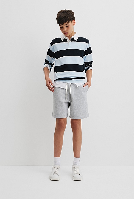 Teen Recycled Cotton Blend Long Sleeve Rugby T-Shirt